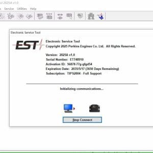 Perkins EST 2025A Diagnostic Software + Factory Password 18 Bit – With Kg